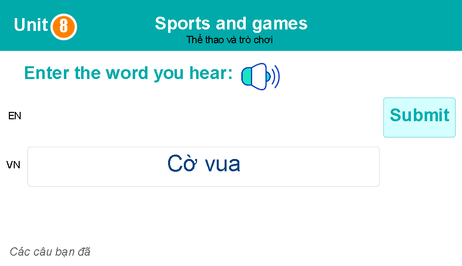 Unit 8: Sport and games