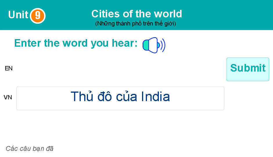 Unit 9: Cities of the world