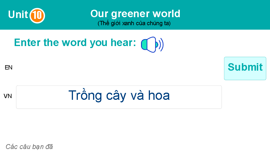 Unit 11: Our greener world