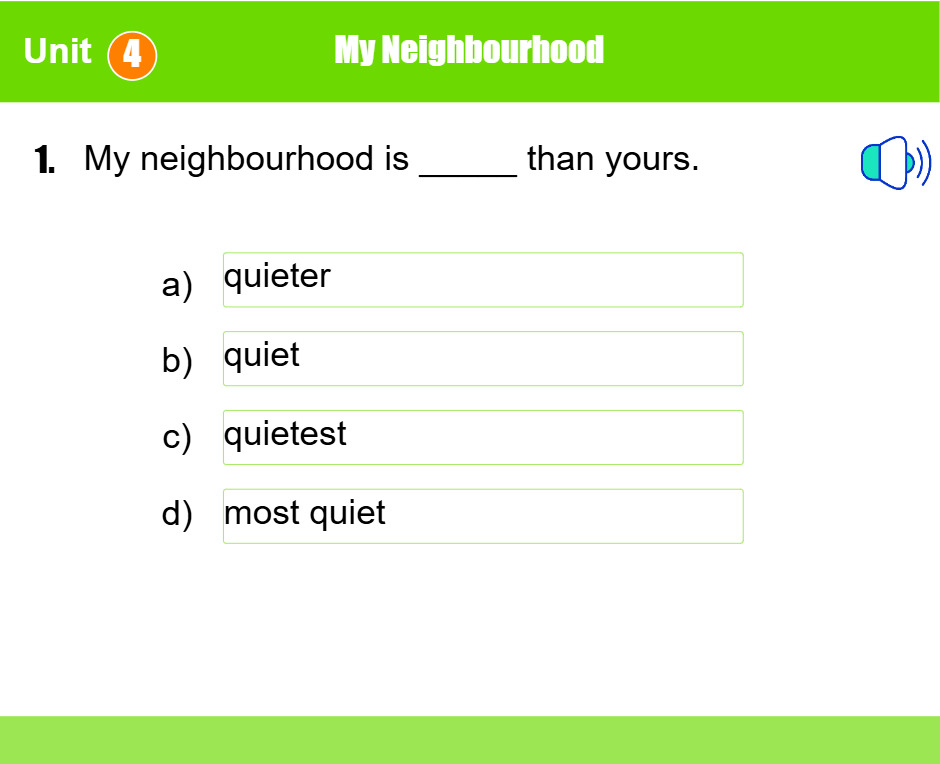 Unit 4: My Neighbourhood