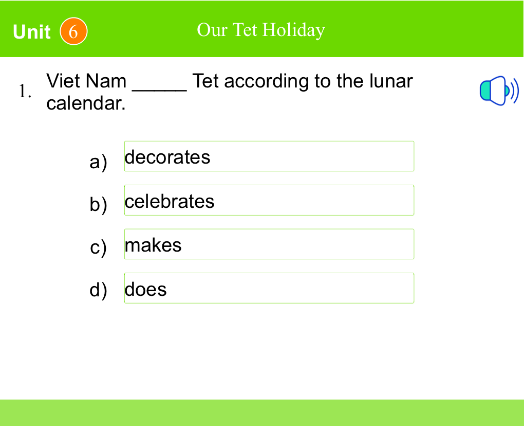 Unit 6: Our Tet Holiday