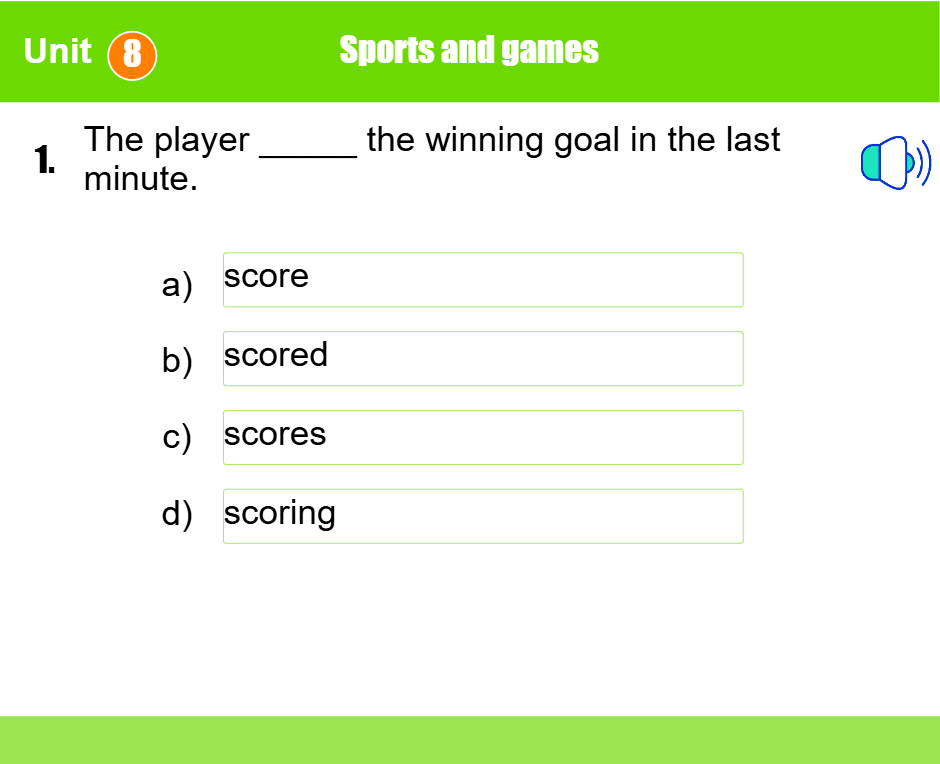 Unit 8 Sports and games