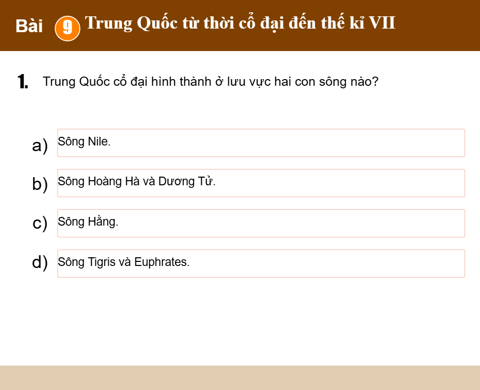 Bài 9: Trung Quốc từ thời cổ đại đến thế kỉ VII
