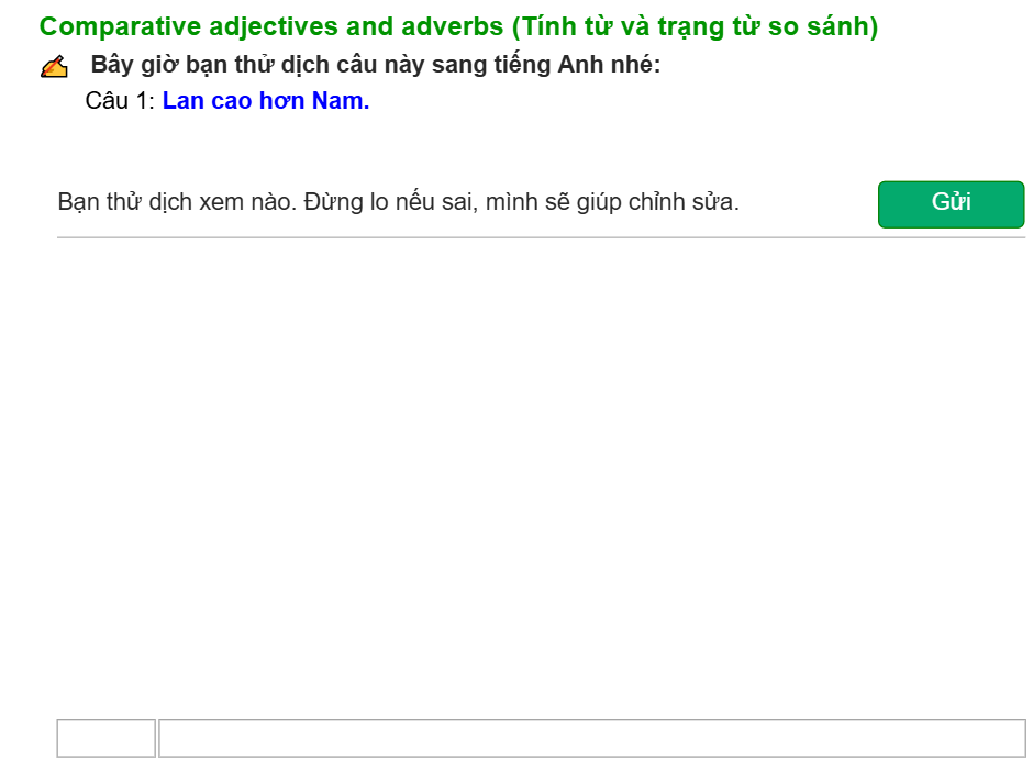 Tính từ và trạng từ trong câu so sánh
