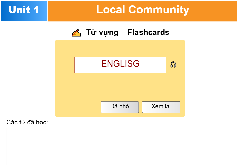 Unit 1: Local Community