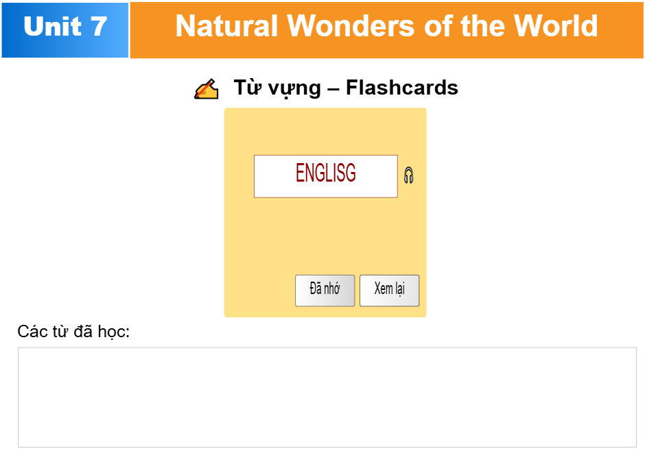 Unit 7: Natural Wonders of the World