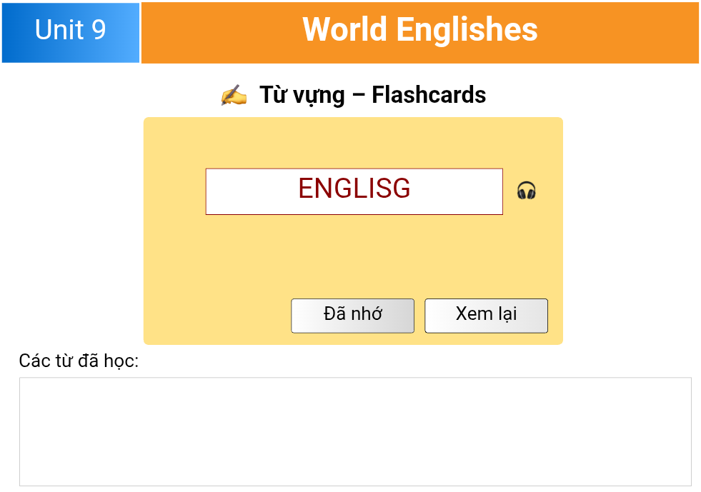 Unit 9: World Englishes