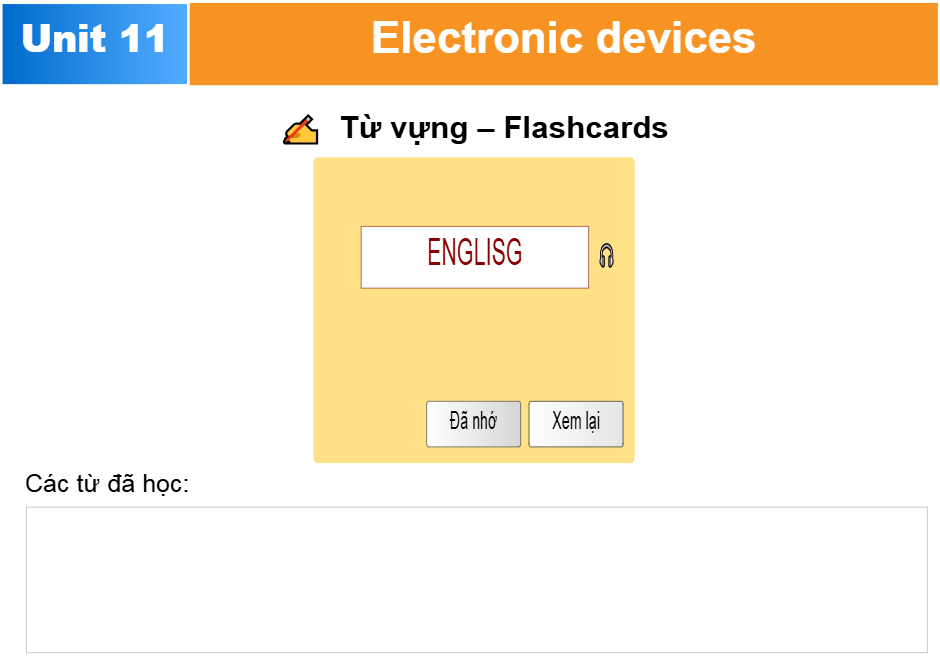 Unit 11: Electronic devices