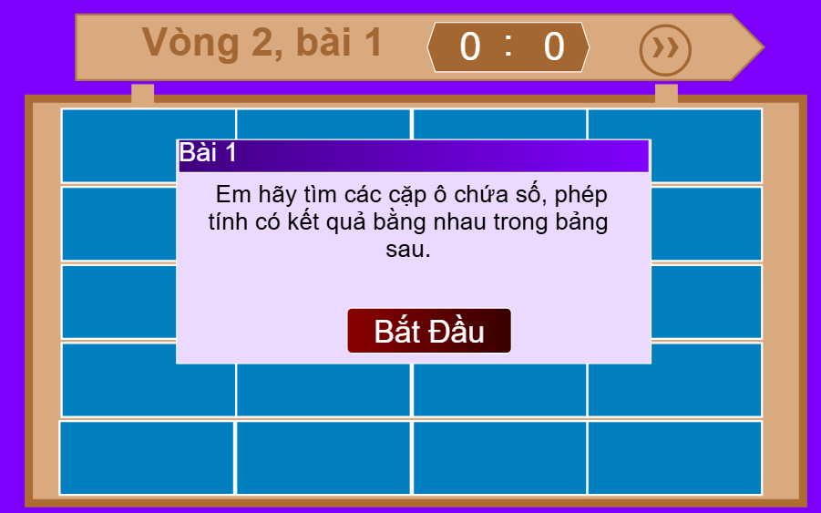 Vòng 2: Chọn các cặp số có kết quả bằng nhau