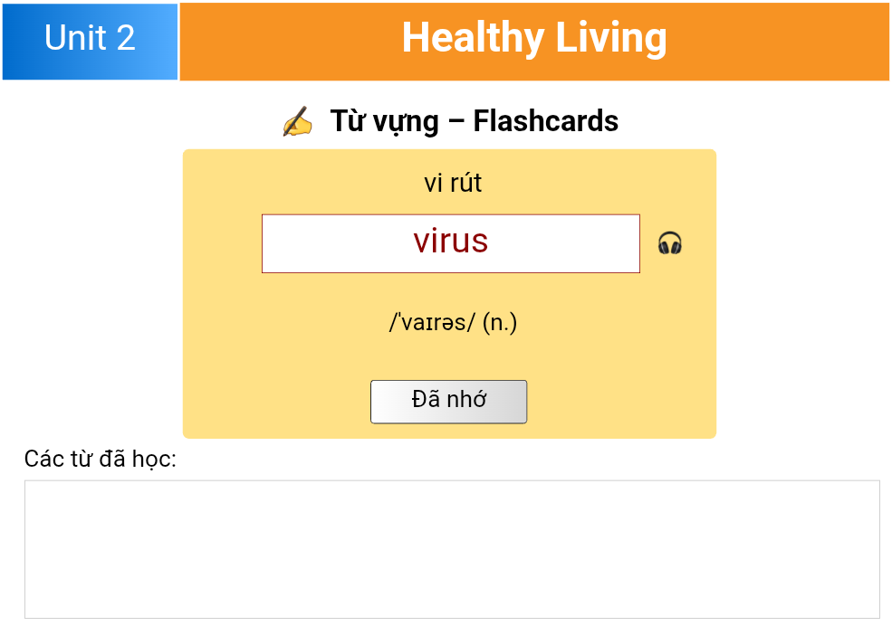 Unit 2: Healthy Living