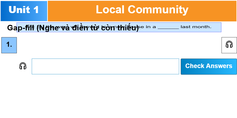 Unit 1: Local Community