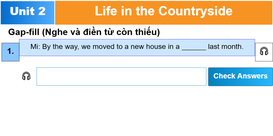 Unit 2: Life in the Countryside – Cuộc sống nông thôn