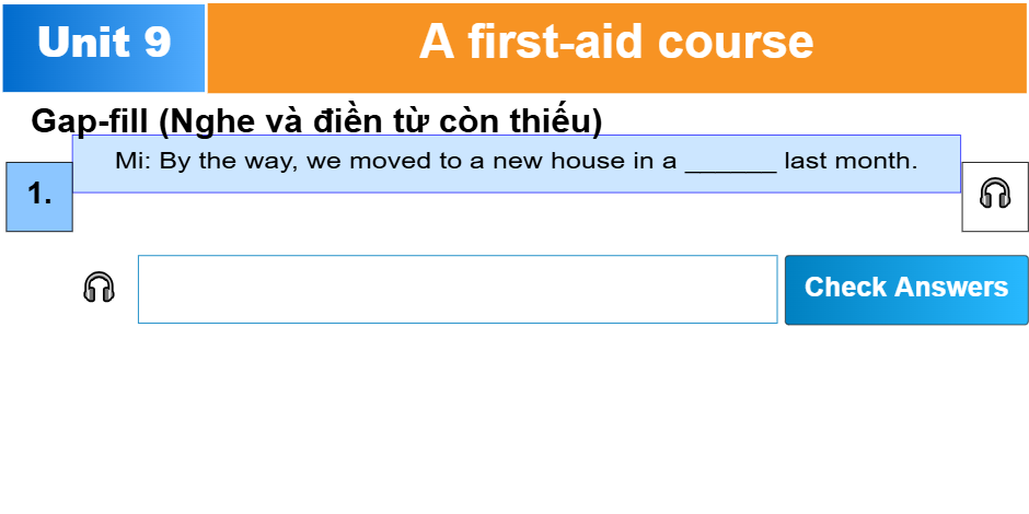 Unit 9: A first-aid course - Một khóa học sơ cứu