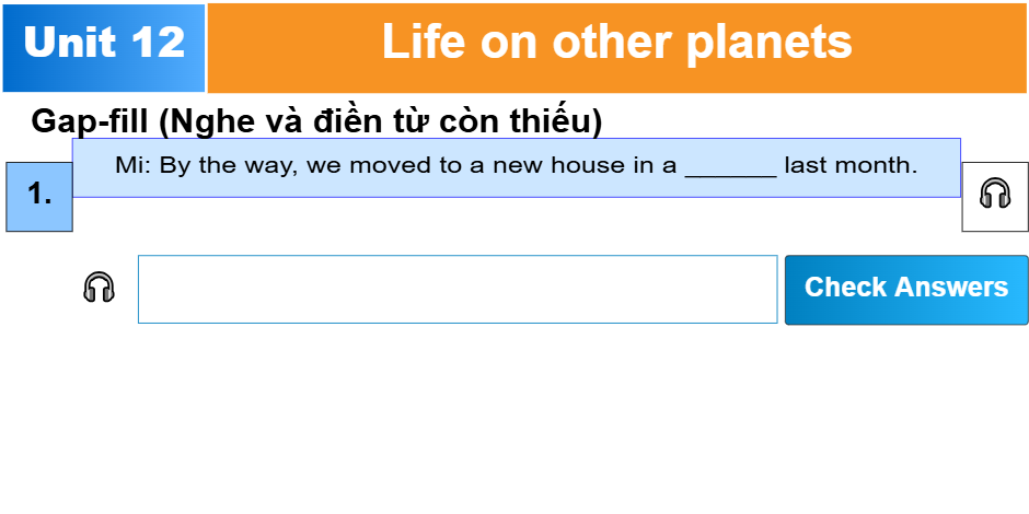 Unit 12: Life on other planets - Sự sống trên các hành tinh khác