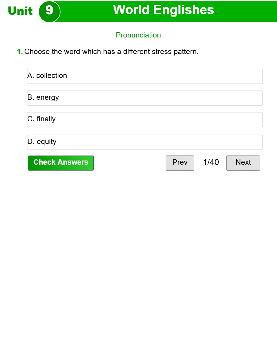 Unit 9: World Englishes