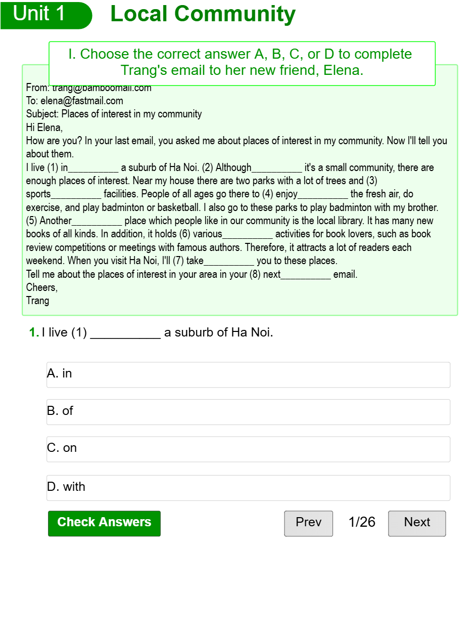 Unit 1: Local Community