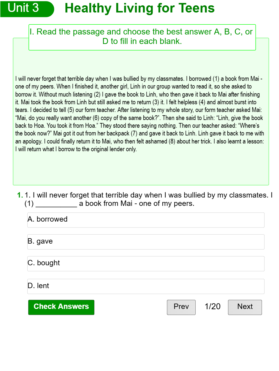 Unit 5: Our Experience