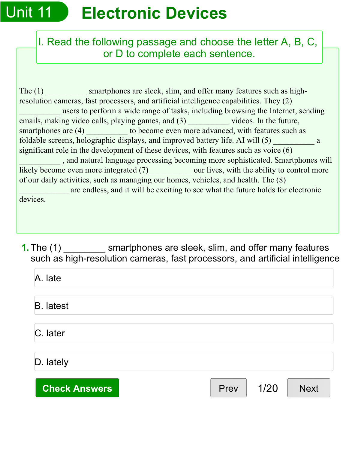 Unit 11 Electronic Devices
