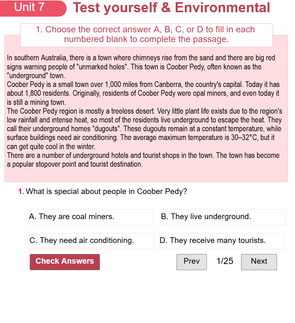 Unit 7: Test yourself & Environmental Protection