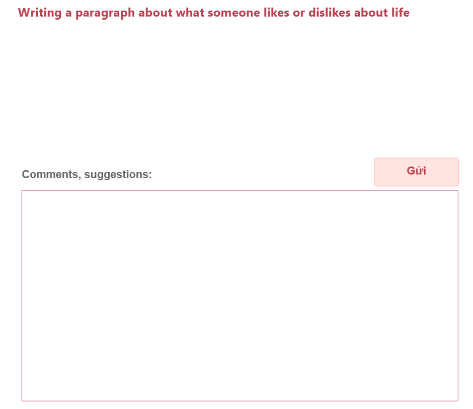 Unit 2: Writing a paragraph about what someone likes or dislikes about life in the countryside