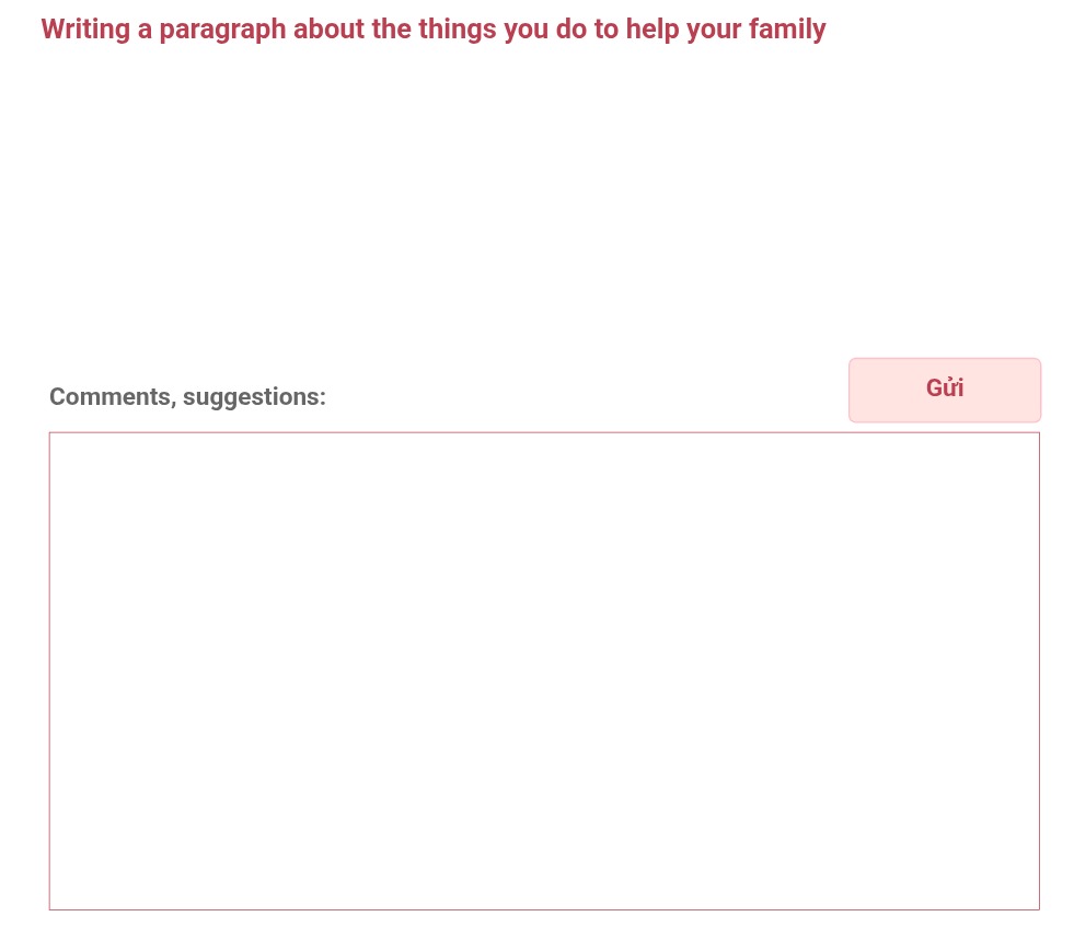 Unit 4: Writing a paragraph about the things you do to help your family