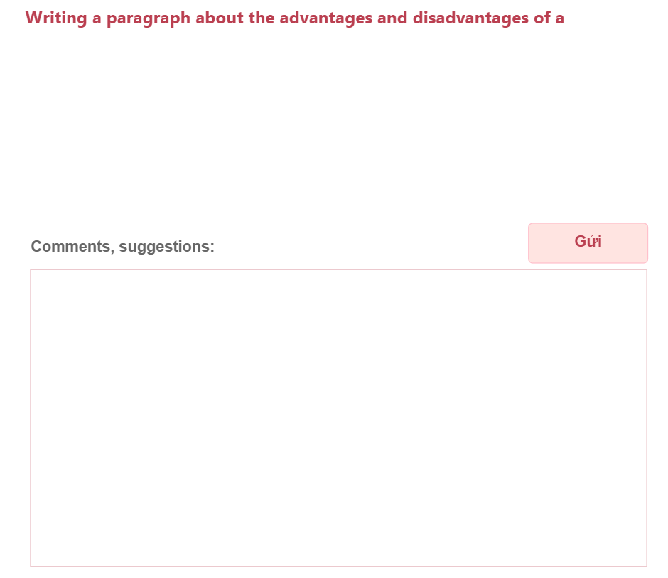 Unit 8: Writing a paragraph about the advantages and disadvantages of a shopping place