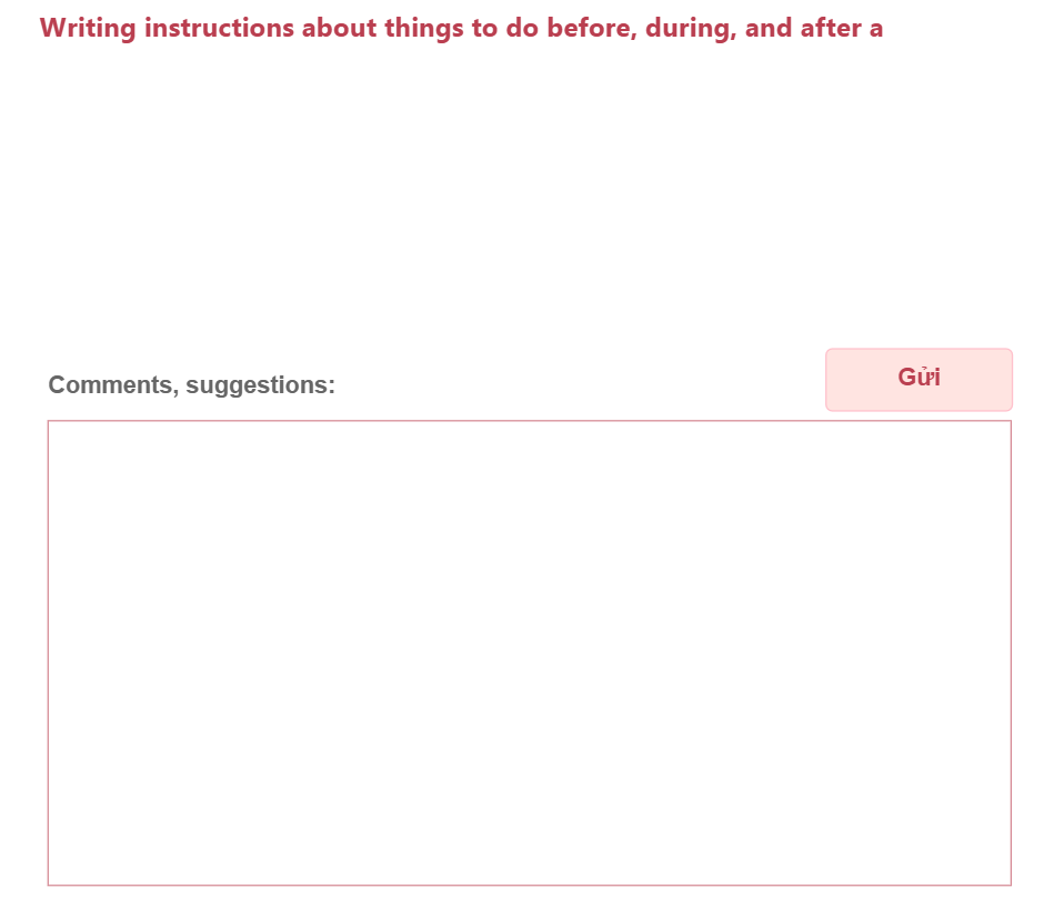 Unit 9: Writing instructions about things to do before, during, and after a natural disaster