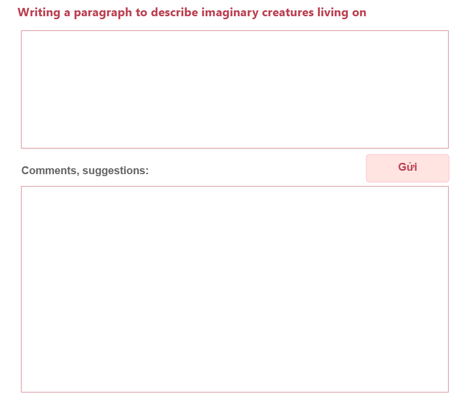 Unit 12: Writing a paragraph to describe imaginary creatures living on another planet