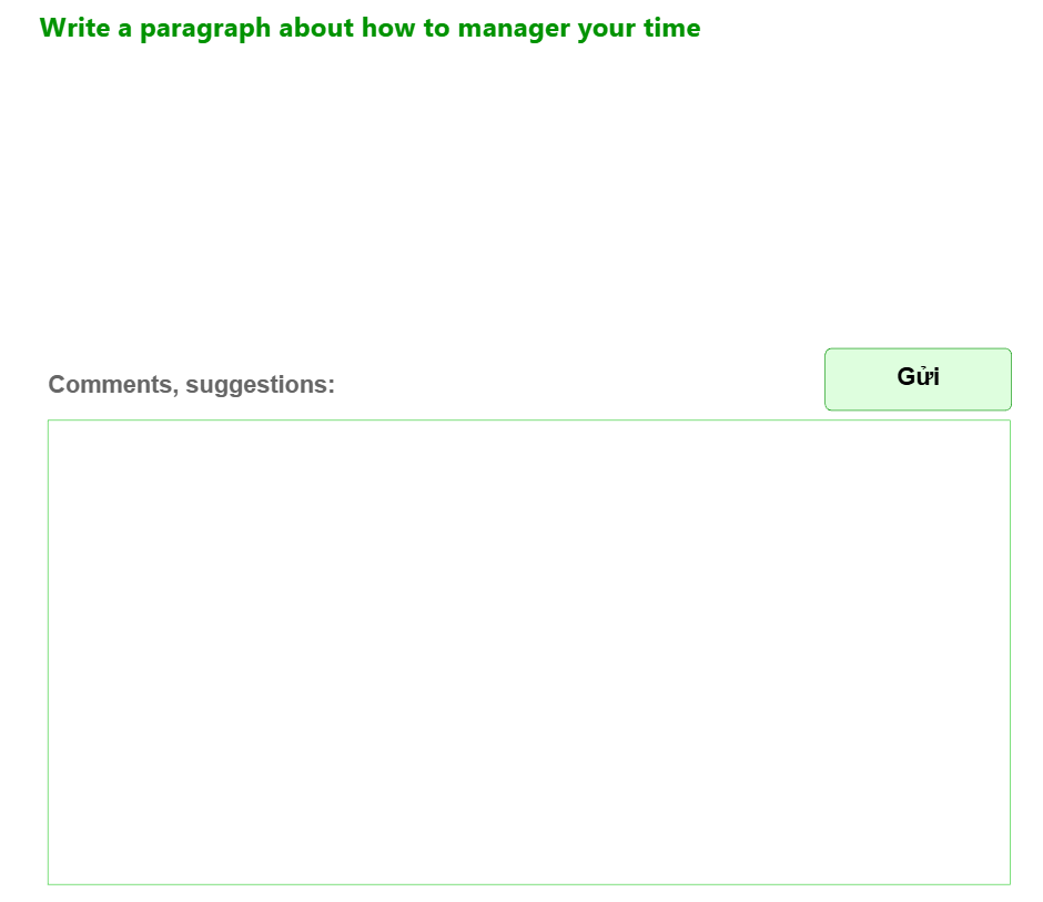 Unit 3: Write a paragraph about how to manager your time