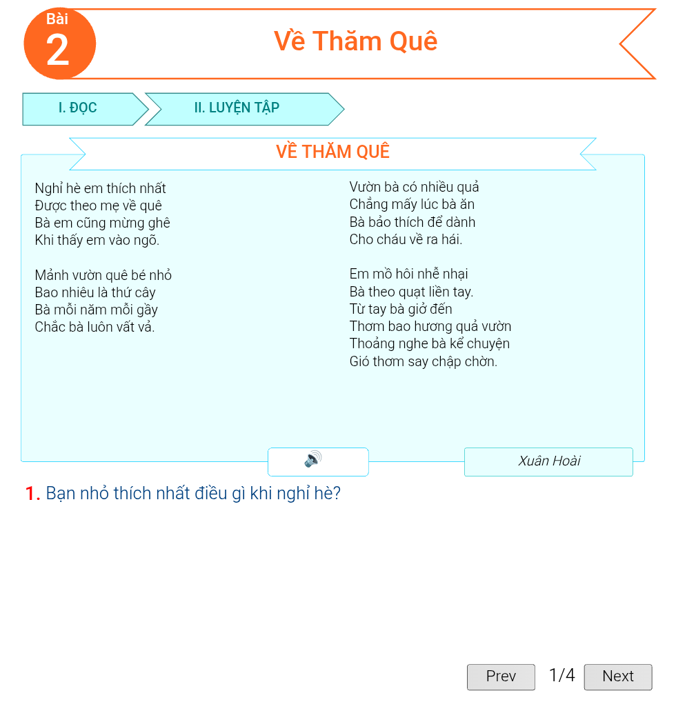 Bài 2: Về Thăm Quê