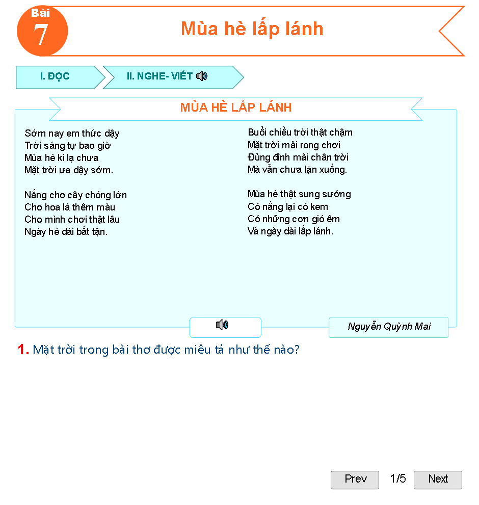 Bài 7: Mùa hè lấp lánh