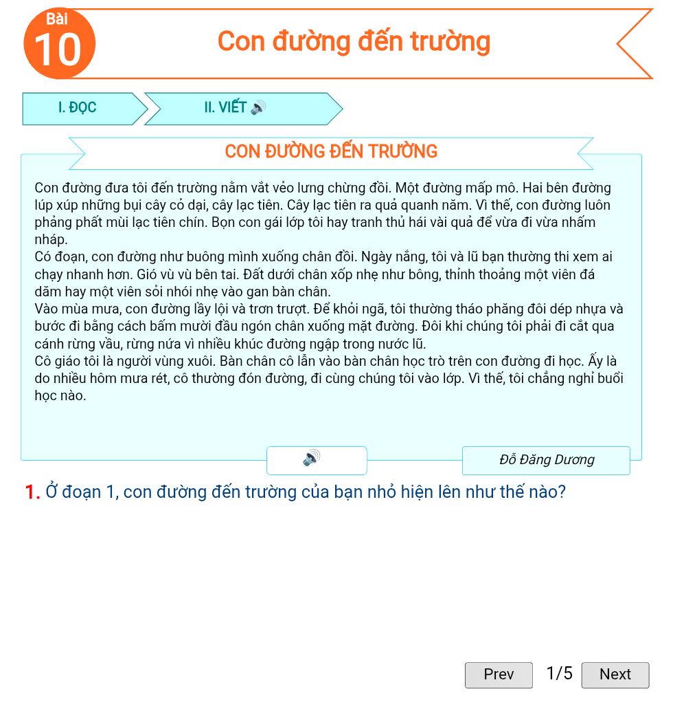 Bài 10: Con đường đến trường