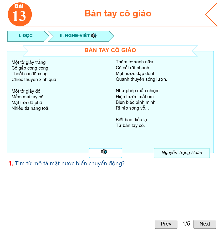 Bài 13: Bàn tay cô giáo