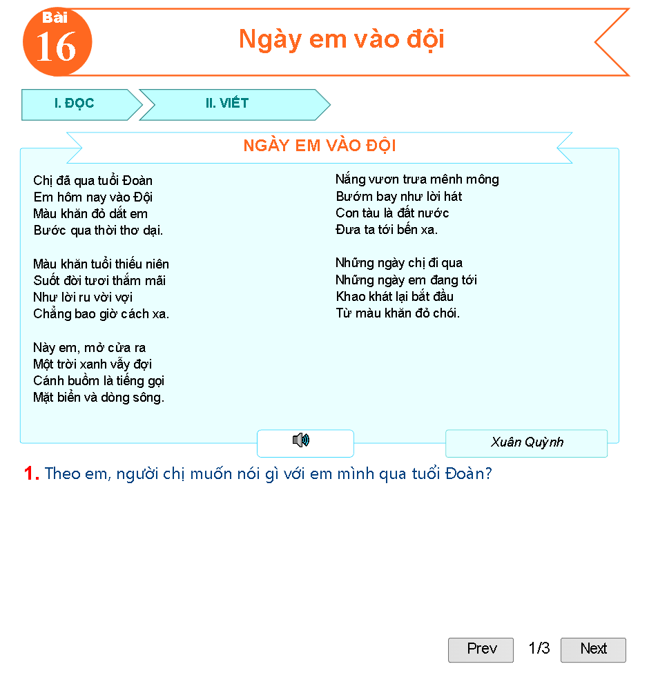 Bài 16: Ngày em vào đội