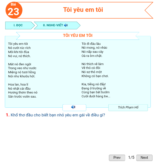 Bài 23: Tôi yêu em tôi