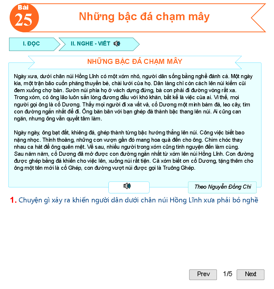 Bài 25: Những bậc đá chạm mây