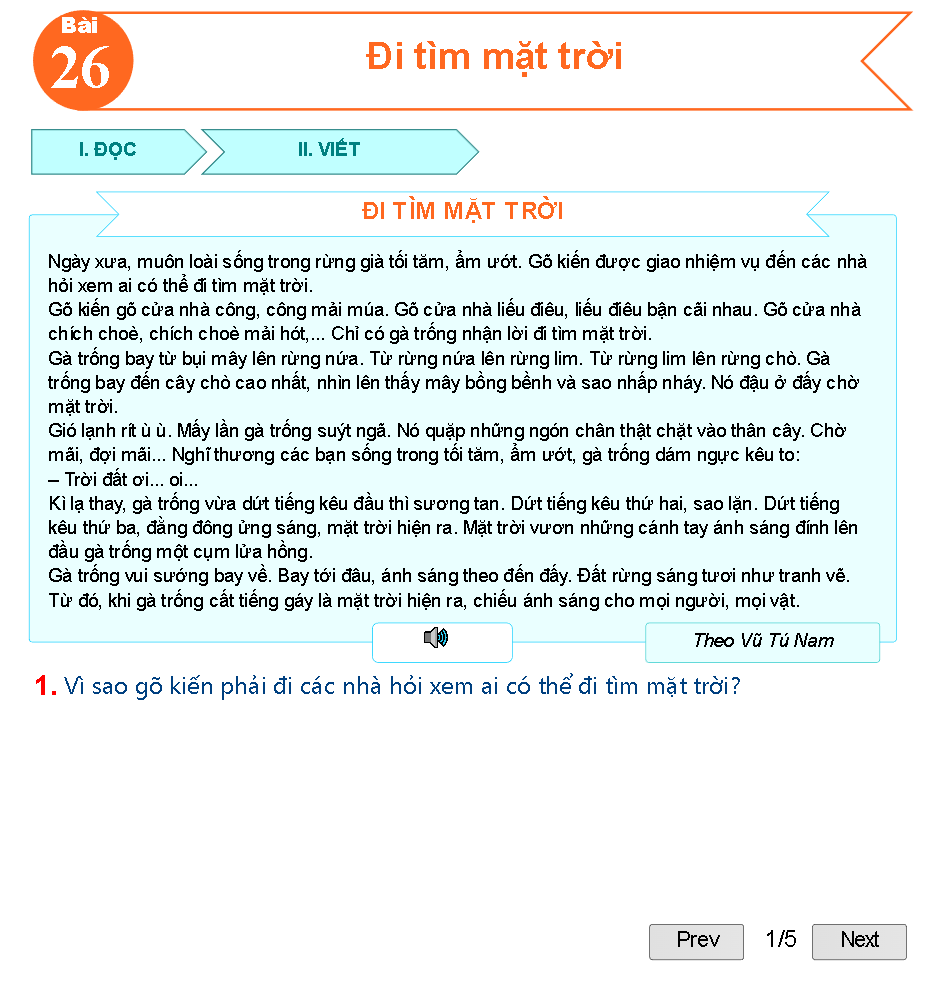 Bài 26: Đi tìm mặt trời