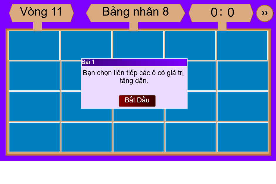 Vòng 11: Bảng nhân 8