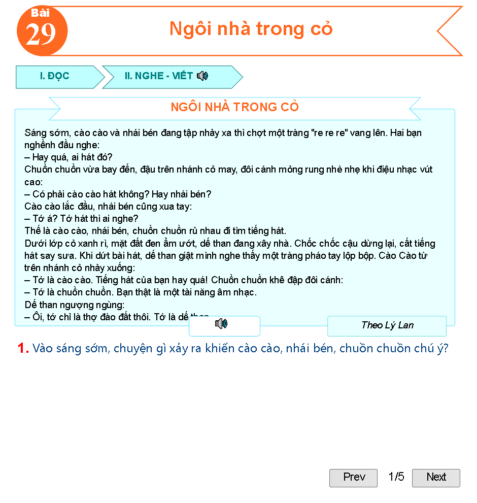 Bài 29: Ngôi nhà trong cỏ