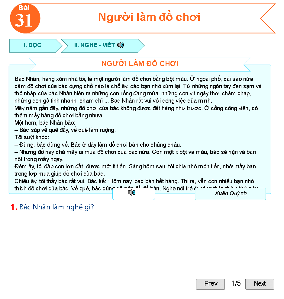 Bài 31: Người làm đồ chơi