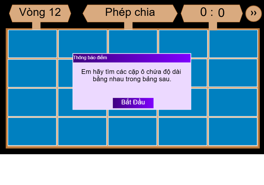 Vòng 12: Phép chia hai chữ số cho một chữ số(không dư)