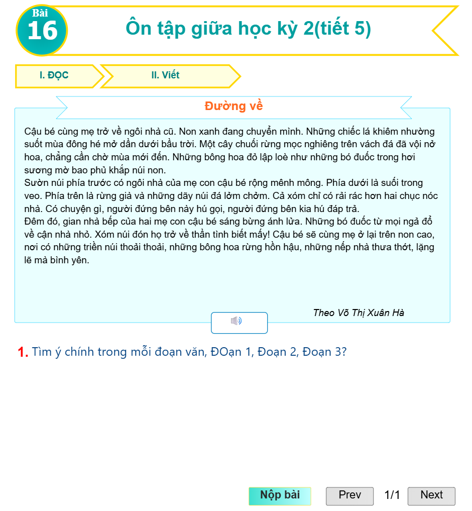 Bài 16: Ôn tập giữa học kỳ 2(tiết 5)