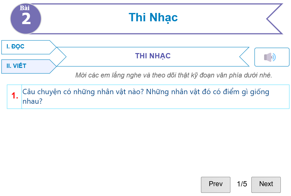 Bài 2: Thi Nhạc