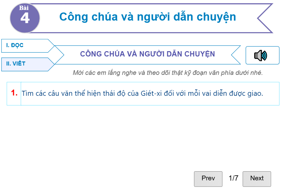 Bài 4: Công chúa và người dẫn chuyện