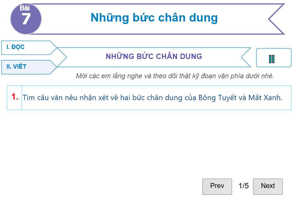 Bài 7: Những bức chân dung