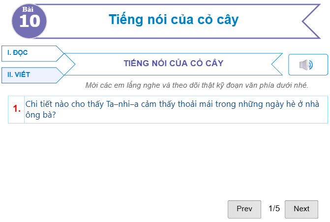 Bài 10: Tiếng nói của cỏ cây