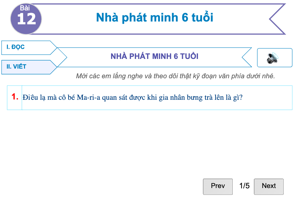 Bài 12: Nhà phát minh 6 tuổi