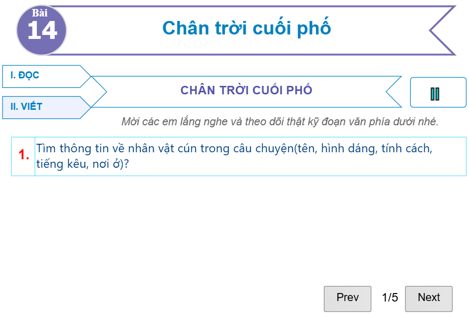 Bài 14: Chân trời cuối phố