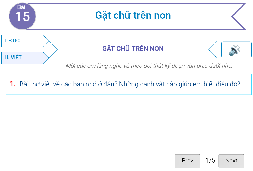 Bài 15: Gặt chữ trên non