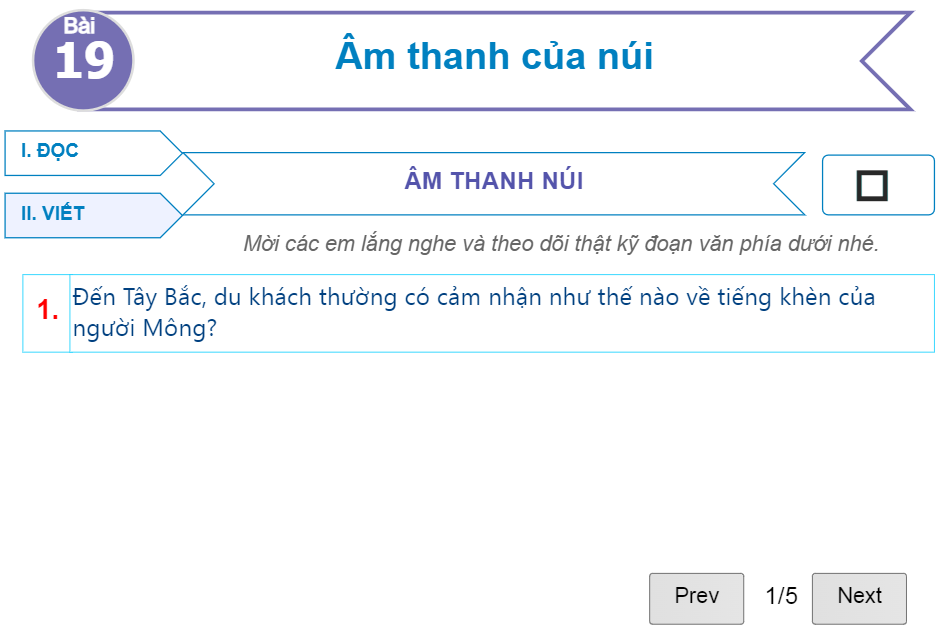 Bài 19: Âm thanh của núi